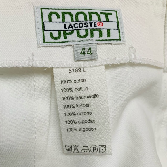Lacoste 100% white cotton official tennis scort mini short skirt Eur 44 US Large - Picture 14 of 14